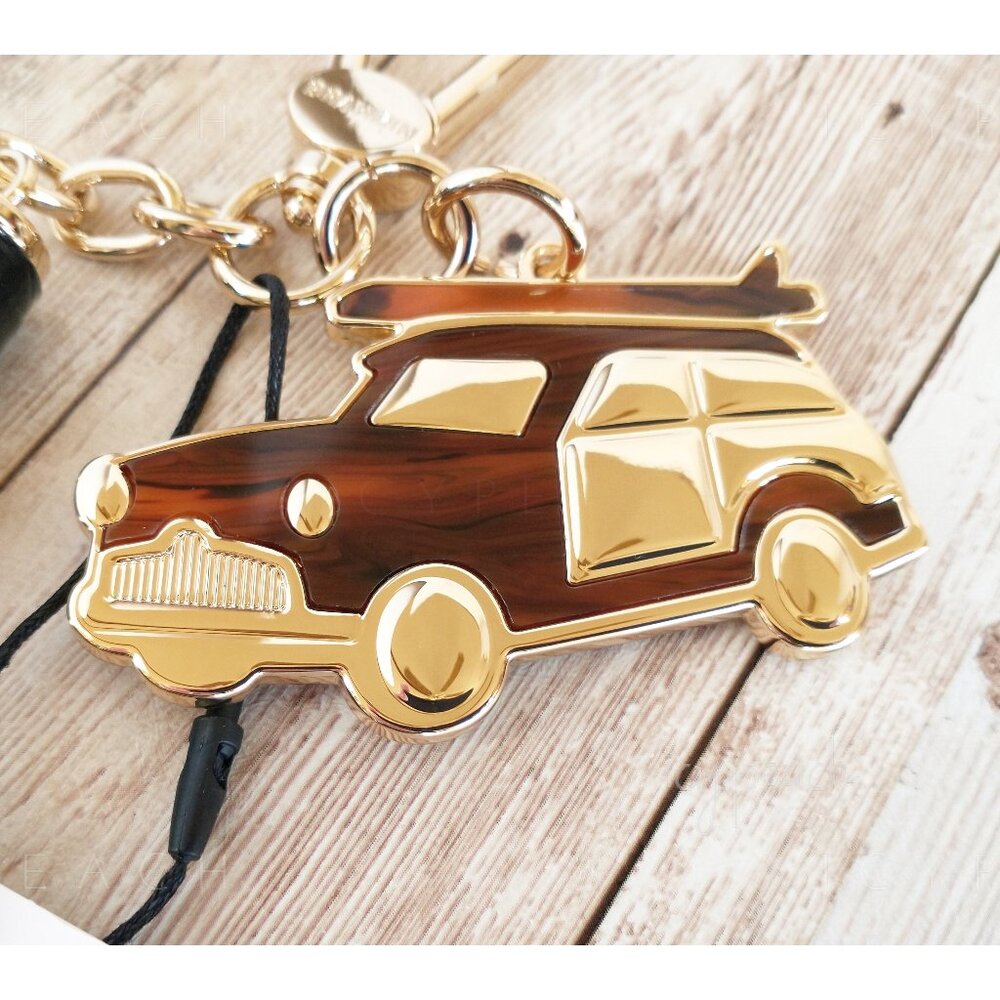 Brahmin Copa Car Tassel New Black Melbourne Key FOB Leather Resin Croc-Embossed - Picture 3 of 10